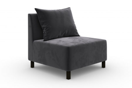 SALE % - Modul de mijloc Tina, Gri inchis, 105x82x88 cm