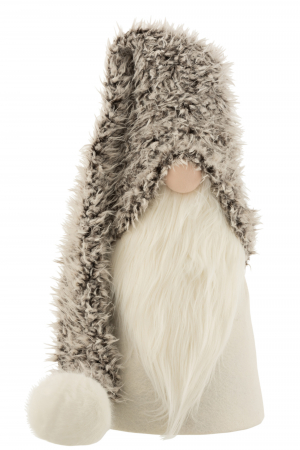 Mos Craciun - Decoratiune Santa, Compozit, Alb, 28.5x28.5x57 cm