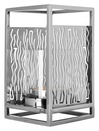 NICOSA, Suport lumânare, sticlă inclusă, inox, l.10, l.10, h.17 cm [4]