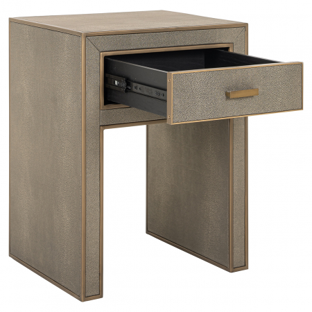 Noptieră Bloomville cu 1 sertar, sticlă (maro), Dims: 66.0 x 51.0 x 42.0 cm [5]