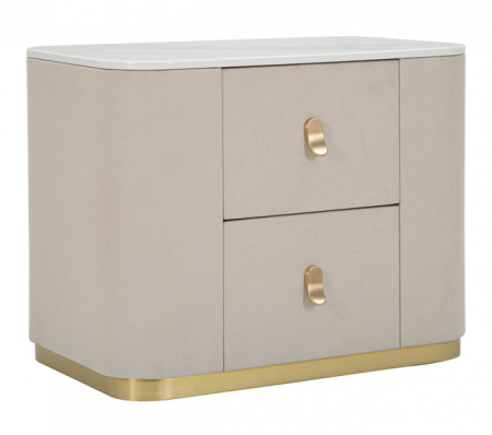 Noptiera/cabinet  Beauty, Lemn/MDF/Metal, Crem/Auriu, 47x60x40 cm [1]