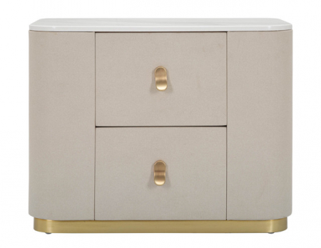 Noptiera/cabinet  Beauty, Lemn/MDF/Metal, Crem/Auriu, 47x60x40 cm [2]