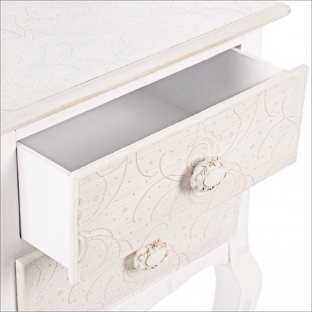 Noptiera CLORINE, lemn, alb, 41x33.5x68cm [2]