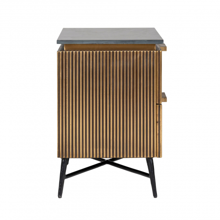 Noptiera Ironville, Metal/MDF/Marmura, Bronz/Negru, 58x50.5x40.5 cm [1]