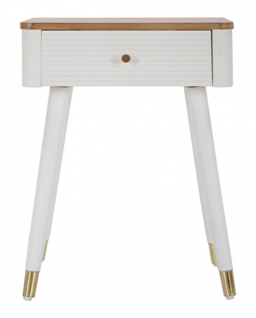 Noptiera Matera, Lemn/MDF/Fier, Alb/Maro, 62x45x32 cm [4]