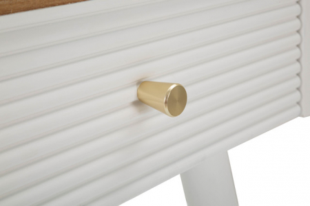 Noptiera Matera, Lemn/MDF/Fier, Alb/Maro, 62x45x32 cm [7]