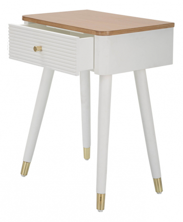 Noptiera Matera, Lemn/MDF/Fier, Alb/Maro, 62x45x32 cm [5]