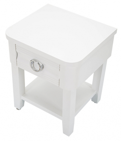Noptiera Shine, Lemn/MDF/Metal, Alb, 54x45x40 cm [4]