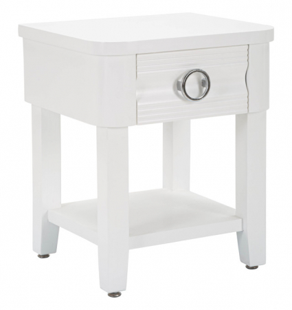 Noptiera Shine, Lemn/MDF/Metal, Alb, 54x45x40 cm [1]
