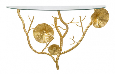 Noptiera Tisty, Fier/Sticla, Auriu, 40x60x30 cm [4]