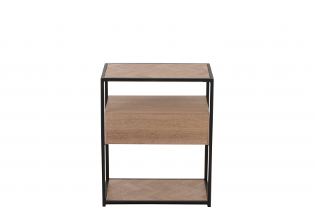 Noptiera Zigzag, Lemn, Negru, 50x30x61 cm [4]