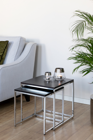 LIVING - NOVO, Set 2 mese de colt, stejar, espresso, 45x45x46 cm