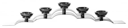 NUVOLA, Suport lumânare, 5flm, nichel, h.17,5, l.99, l.13 cm [3]