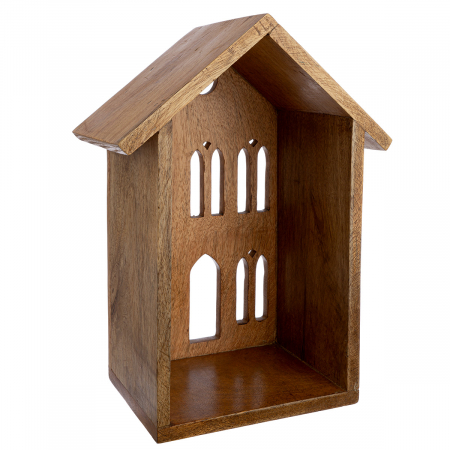 Obiect de decor, Casa, Lemn de mango, ecru, PU 2, L. 14 cm, L. 19 cm, H. 34 cm [2]