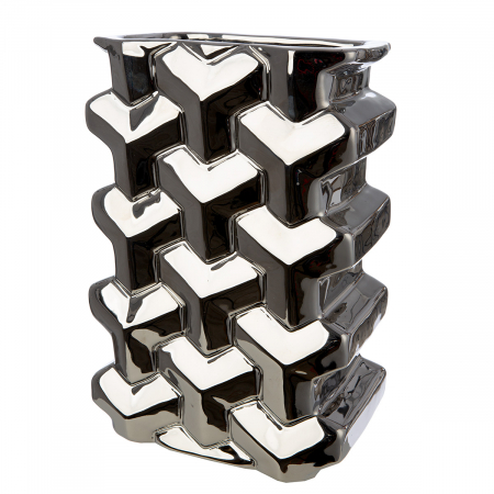 Obiect de decor, dreptunghiular, Apollo, Ceramica, argintiu, PU 1, L. 13 cm, L. 20 cm, H. 30 cm [1]