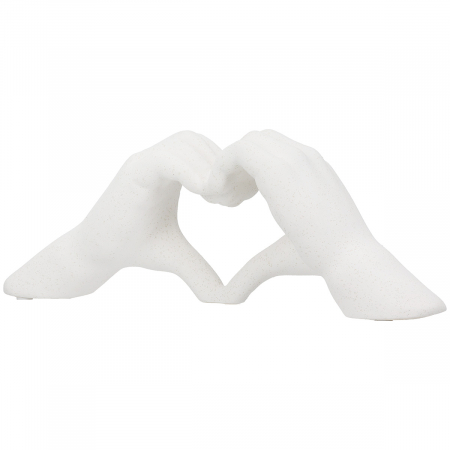 Dragobete - Obiect de decor, Inimă, pătat, Ceramica, crem, PU 4, L. 7 cm, L. 31 cm, H. 11 cm