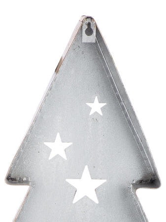 Obiect de perete, Brad de Craciun, „istelat”, Model cu stea, Metal, auriu, PU 2, L. 5 cm, L. 38 cm, H 67 cm [1]