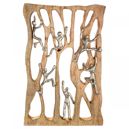 Obiect de perete, dreptunghiular, motiv cățărat, lemn de mango, culori naturale, PU 1, L. 6 cm, l. 26 cm, H 43 cm [1]