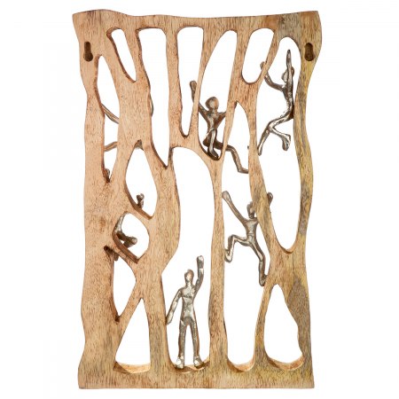 Obiect de perete, dreptunghiular, motiv cățărat, lemn de mango, culori naturale, PU 1, L. 6 cm, l. 26 cm, H 43 cm [2]