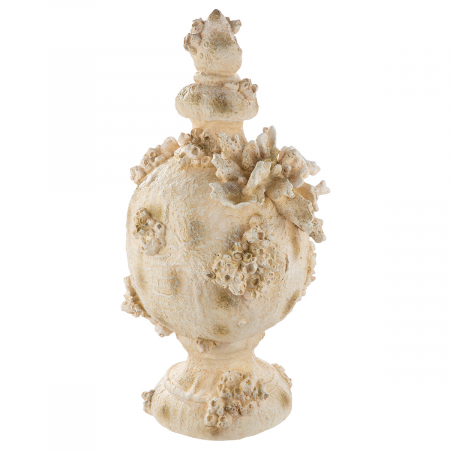 Obiect decorativ, Amforă, motiv coral, rășină sintetică, alb, PU 1, L. 23 cm, l. 25 cm, H 50 cm [1]