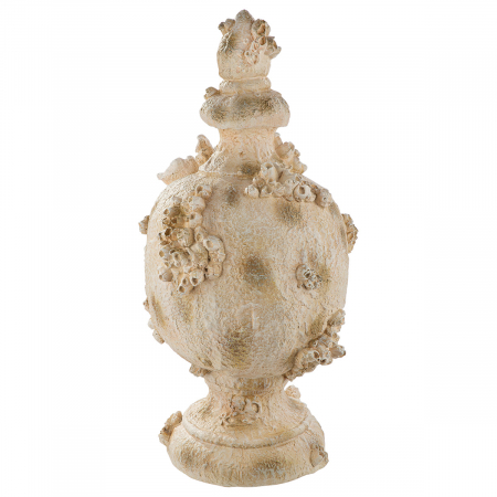 Obiect decorativ, Amforă, motiv coral, rășină sintetică, alb, PU 1, L. 23 cm, l. 25 cm, H 50 cm [2]