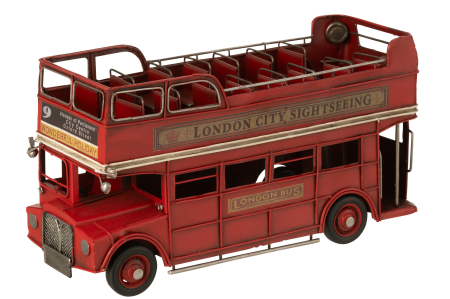 SALE % - Obiect decorativ, Autobuz metalic antic rosu