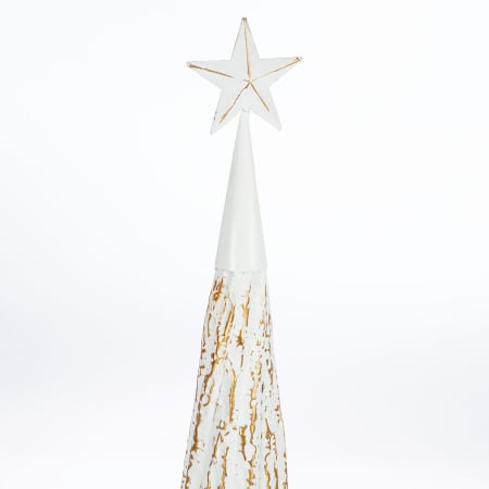 Obiect decorativ, Brad de Craciun, "Faso", Motiv stea, Metal, alb, PU 1, H 118 cm, A. 28 cm [1]