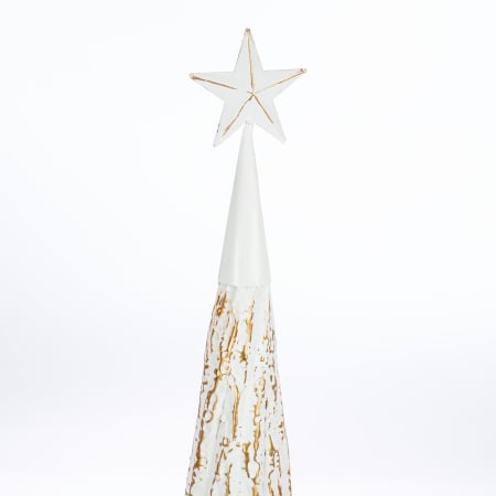 Obiect decorativ, Brad de Craciun, "Faso", Motiv stea, Metal, alb, PU 2, H 79 cm, A. 20 cm [1]