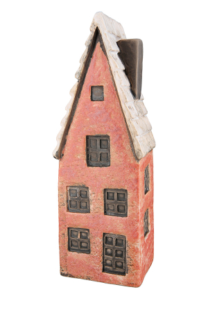 Obiect decorativ, Casa, "Nördlingen", Ceramica, galben, verde, rosu, PU 3, Asortat de 3 ori, L. 6 cm, l. 9 cm, H 22 cm [3]