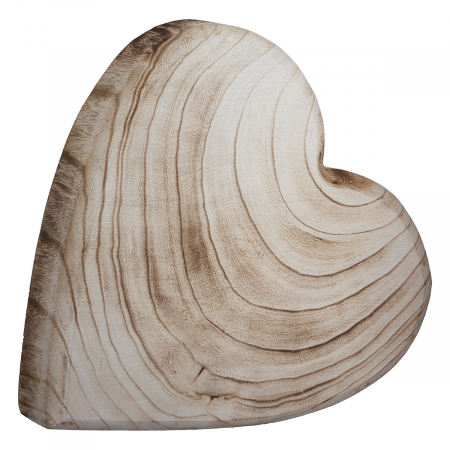 Obiect decorativ, Inimă, Lemn, culori naturale, PU 2, L. 6 cm, L. 40 cm, H 40 cm [1]