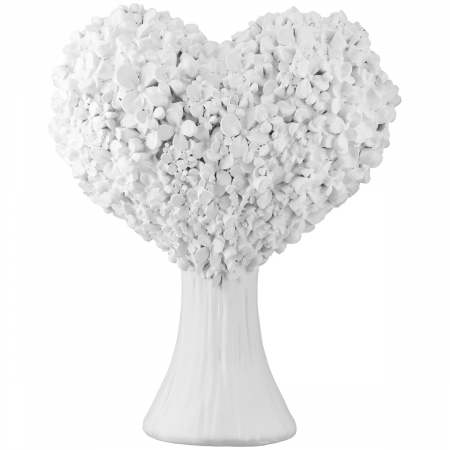 Obiect decorativ, Inimă, Motiv floral, Rășină sintetică, alb, PU 3, L. 10 cm, L. 16 cm, H 21 cm [2]