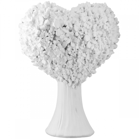 Obiect decorativ, Inimă, Motiv floral, Rășină sintetică, alb, PU 3, L. 10 cm, L. 16 cm, H 21 cm [1]