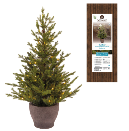 CRACIUN - Obiect decorativ (LED), Brad de Craciun, Rasina, verde, PU 1, H 120 cm, A. 70 cm