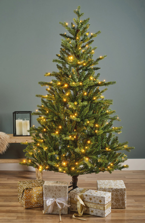 Obiect decorativ (LED), Brad de Craciun, Rasina, verde, PU 1, H 150 cm, A. 100 cm [1]