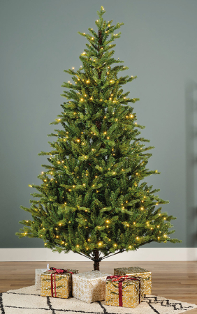 CRACIUN - Obiect decorativ (LED), Brad de Craciun, Rasina, verde, PU 1, H 210 cm, A. 130 cm
