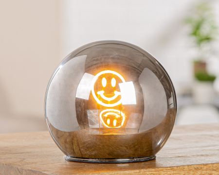 Obiect decorativ (LED), rotund, sticlă, argintie, PU 4, H 11 cm, D 11 cm [2]