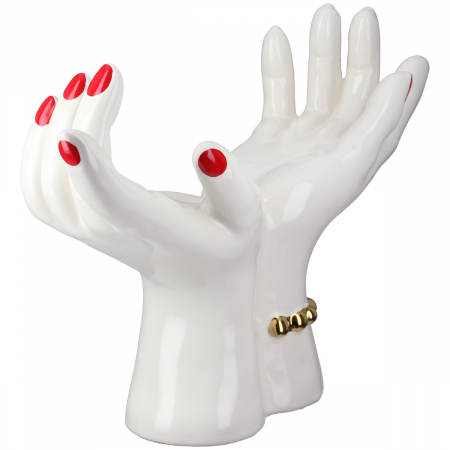 Obiect decorativ, Mână, Motiv mână, Ceramică, alb, PU 1, L. 11 cm, L. 36 cm, H 22 cm [3]
