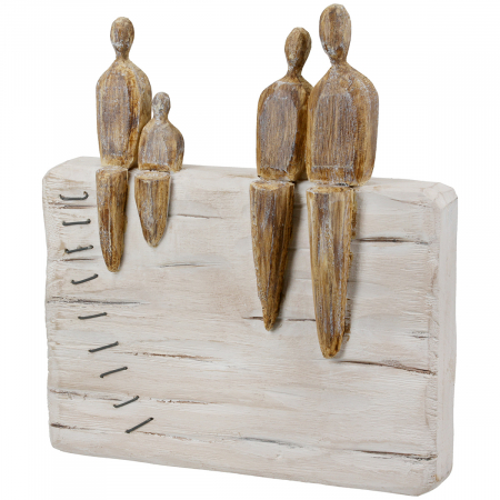 Obiect decorativ, Motiv familie, Lemn, alb, PU 2, L. 6 cm, L. 24 cm, H 26 cm FIGURINE - Obiect decorativ, Motiv familie, Lemn, alb, PU 2, L. 6 cm, L. 24 cm, H 26 cm