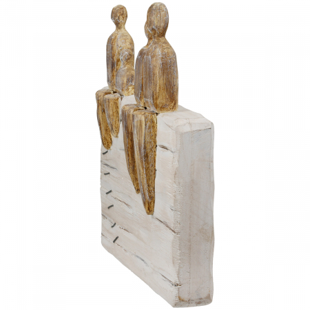 Obiect decorativ, Motiv familie, Lemn, alb, PU 2, L. 6 cm, L. 24 cm, H 26 cm [1]