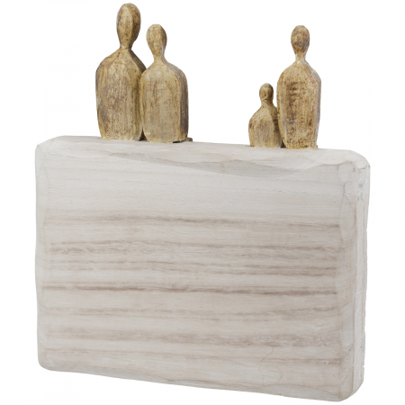 Obiect decorativ, Motiv familie, Lemn, alb, PU 2, L. 6 cm, L. 24 cm, H 26 cm [2]