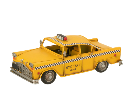 SALE % - Obiect decorativ, Taxi metalic antic, galben cald