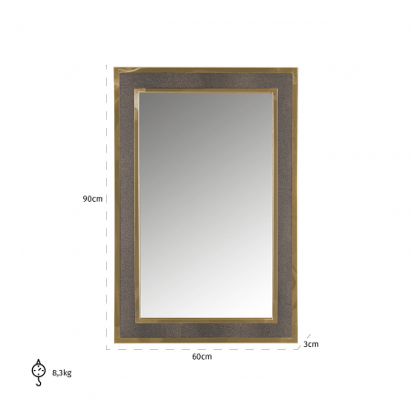 Oglinda Bara calesta, MDF/Otel inoxidabil/Oglinda, Auriu, 90x60x3 cm [1]