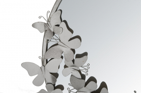 Oglinda Butterfly Silver, Metal/Oglinda, Argintiu, 74X4X75 cm [3]