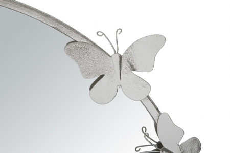Oglinda Butterfly Silver, Metal/Oglinda, Argintiu, 74X4X75 cm [2]
