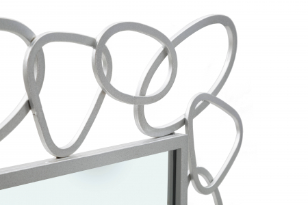 Oglinda Chain, Fier/MDF/Oglinda, Argintiu, 84x84x2 cm [2]