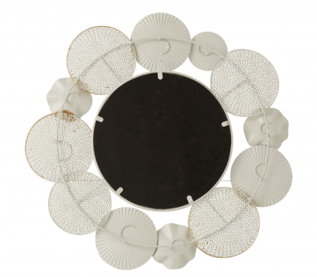 Oglinda Circles, Metal, Alb/Auriu, 67.5x4x67.5 cm [1]