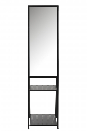 Oglinda cu rafturi Standing Holes, Metal, Negru, 40x46x159 cm [1]