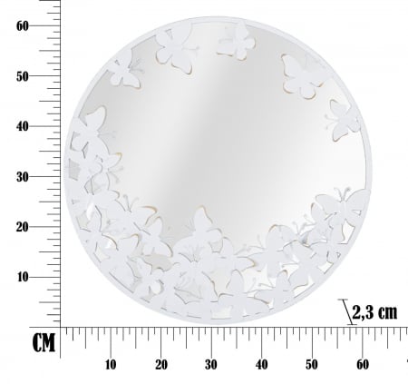 Oglinda de perete Butterfly, fier/MDF/oglinda, alb/auriu, 62.5X2.3 cm [2]