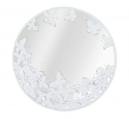Oglinda de perete Butterfly, fier/MDF/oglinda, alb/auriu, 62.5X2.3 cm [1]