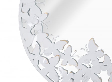 Oglinda de perete Butterfly, fier/MDF/oglinda, alb/auriu, 62.5X2.3 cm [3]